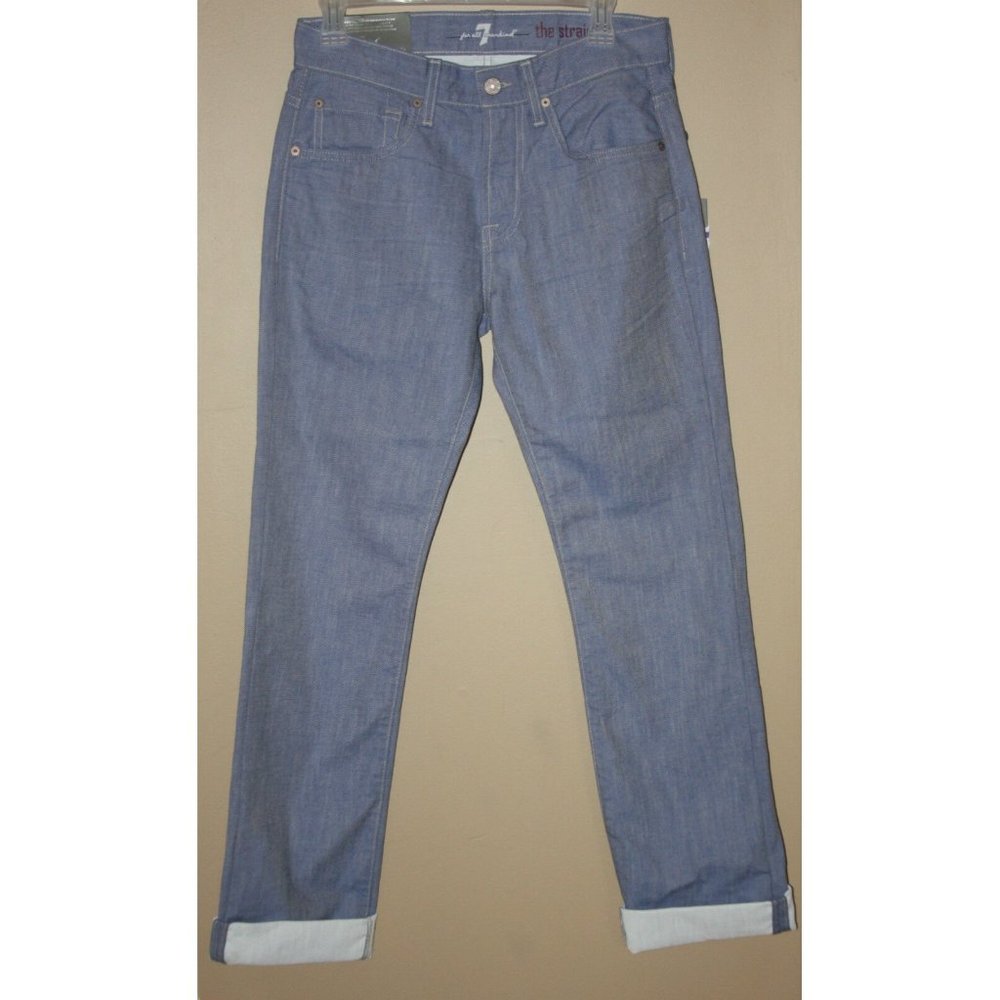 7 for all mankind straight in the sky blue jeans 29